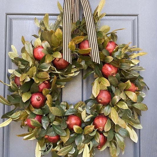 Wreaths Pomegranate Rustic Thanksgiving Day Decor Seasonal Décor